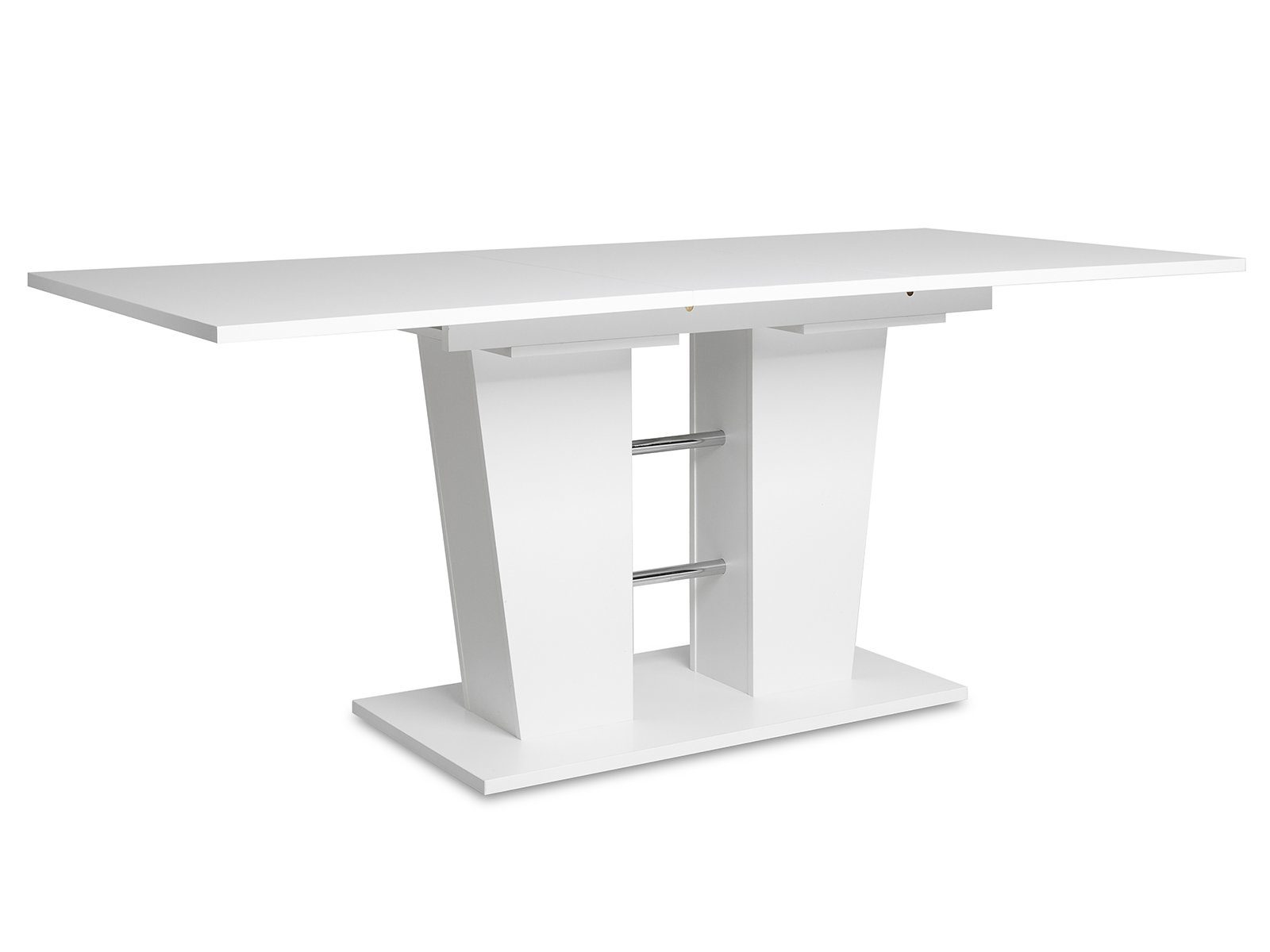 möbelando Esstisch Bomuli I, Esstisch mit Synchronauszug (B/H/T: 140-180 x 75 x 90 cm) weiß, 22 mm, ABS-Kante