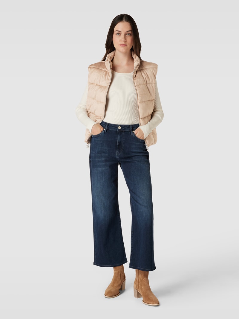 Weste mit Allover-Label-Details Modell 'JOLE' in beige