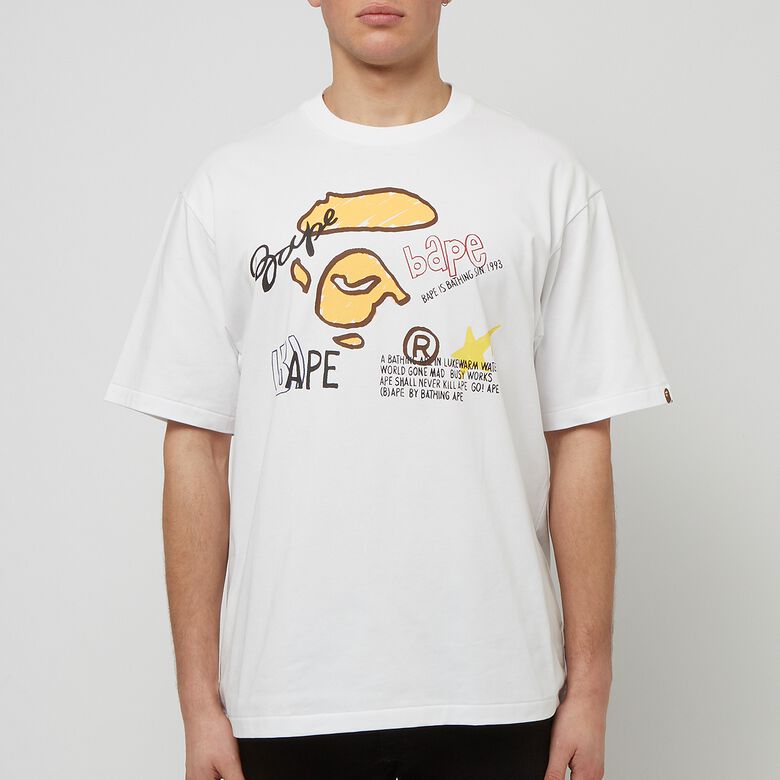 A Bathing Ape Hand Draw Graphic Tee white