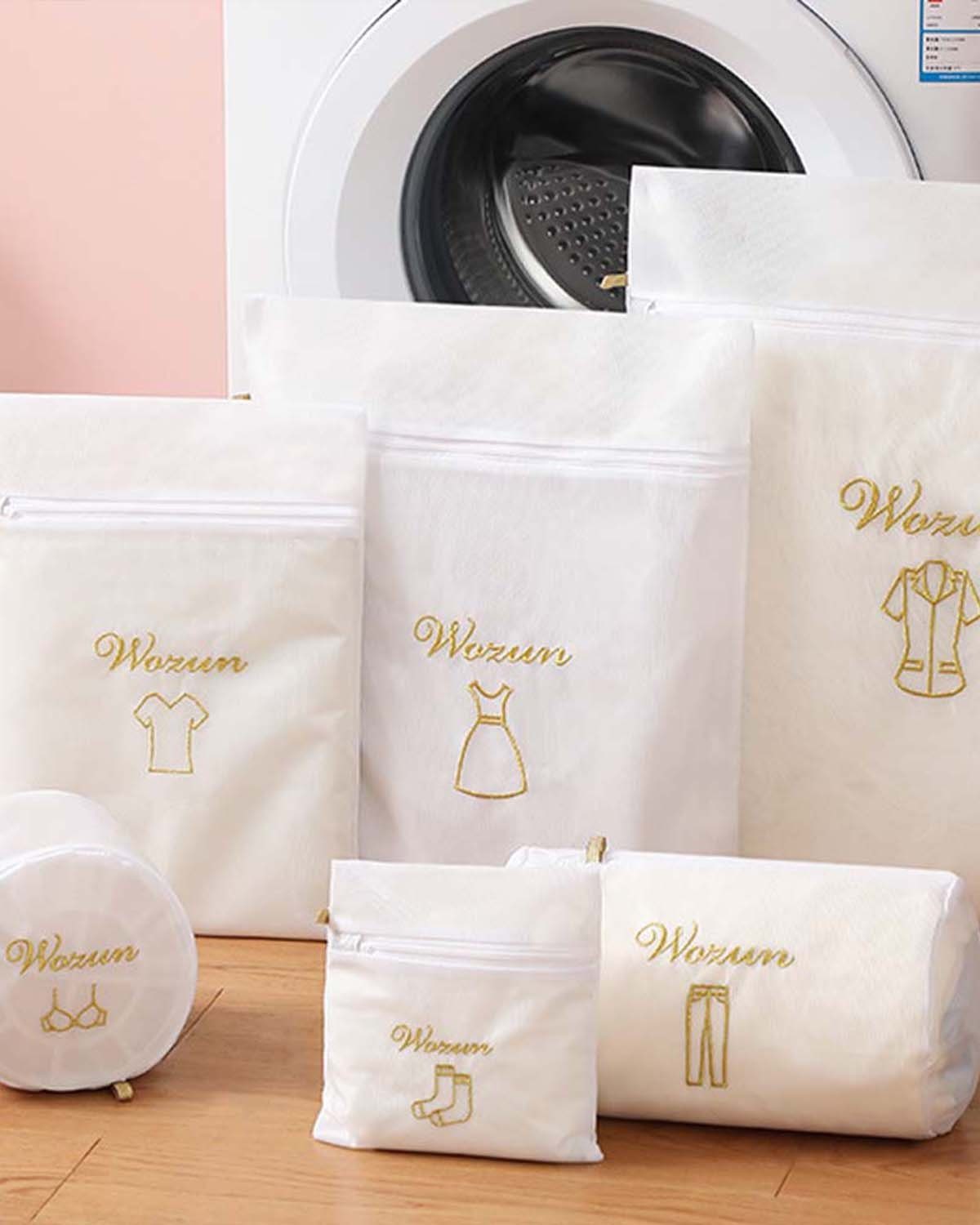 FIDDY Wäschenetz Mesh-Wäschesack – exquisiter Reise-Wäschesack,(6-St), Wäschesack mit großem Fassungsvermögen, perfekt für Waschsalons