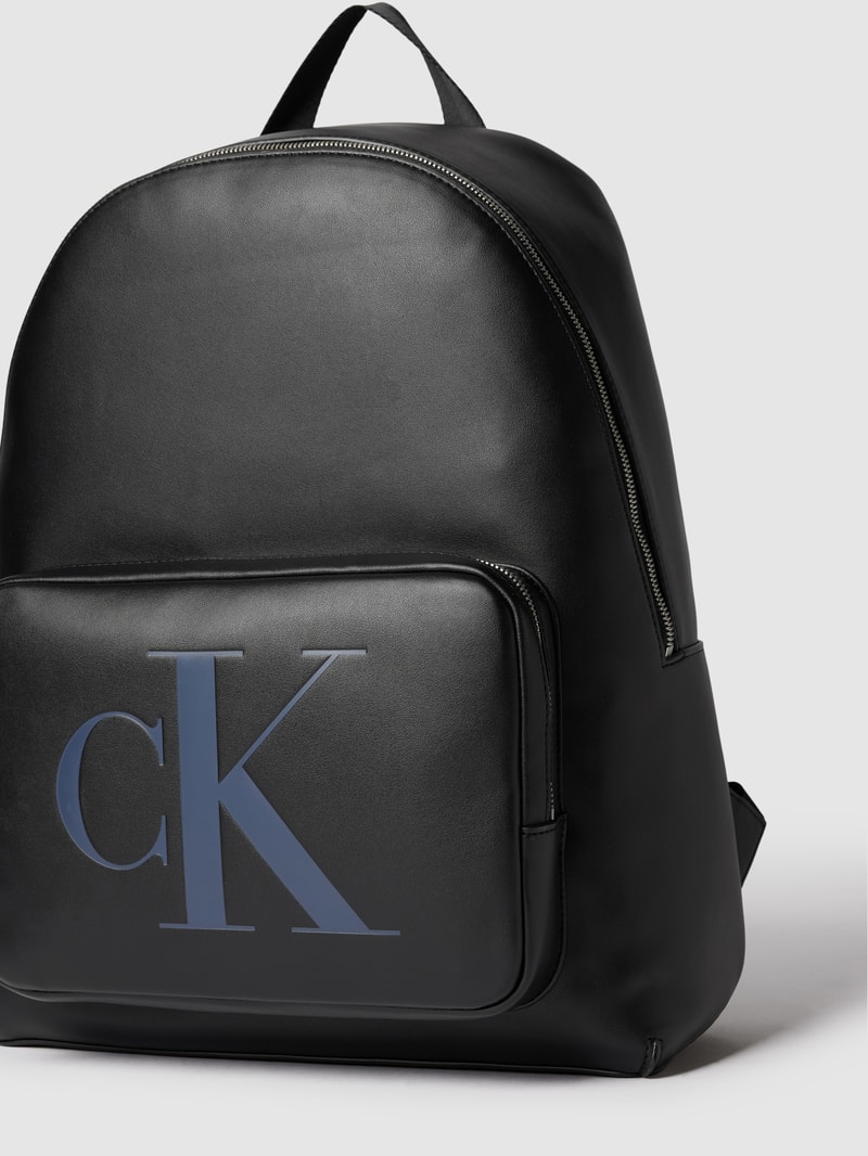 Rucksack mit Label-Details Modell 'Sculpted' in schwarz