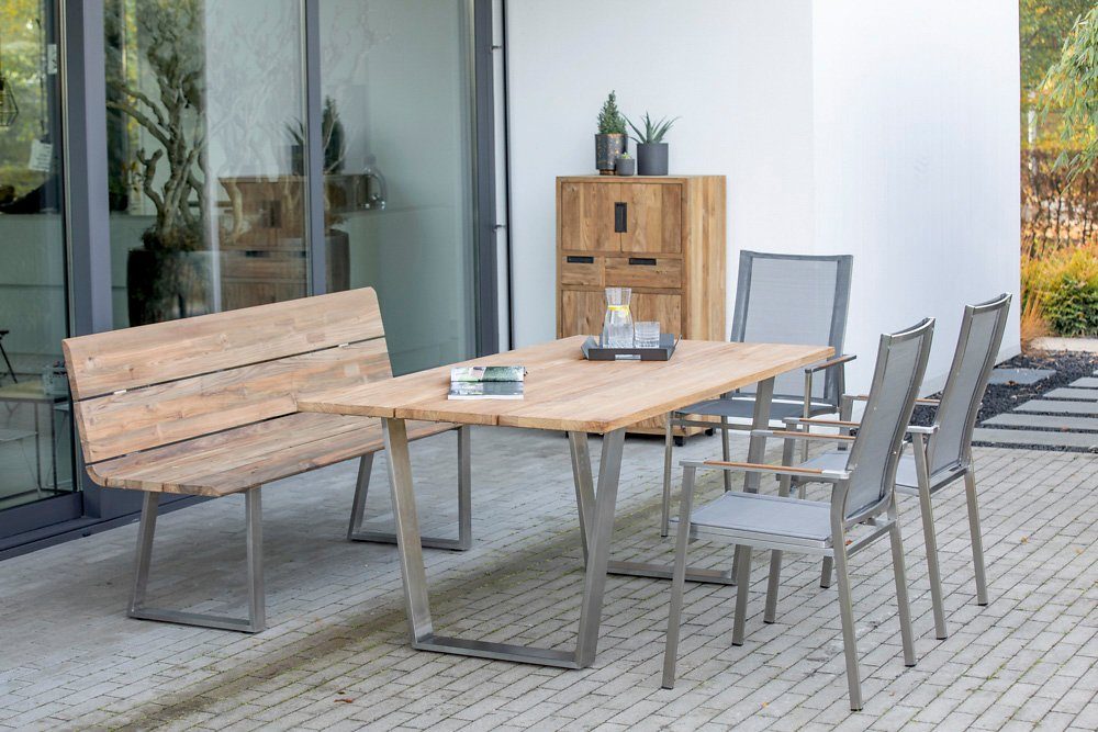NIEHOFF GARDEN Gartenbank Niehoff Nova Bank Edelstahl/Teak (1)