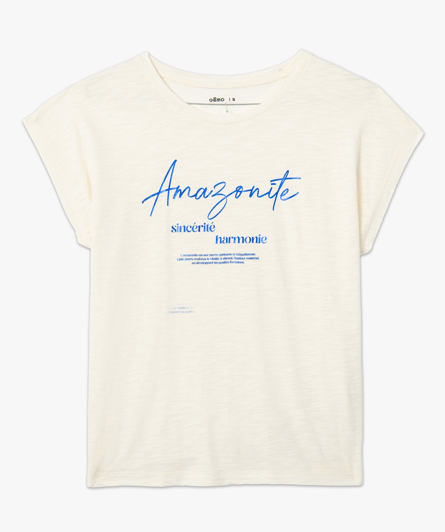 Tee-shirt femme sans manches avec inscription pailletée blanc | GEMO