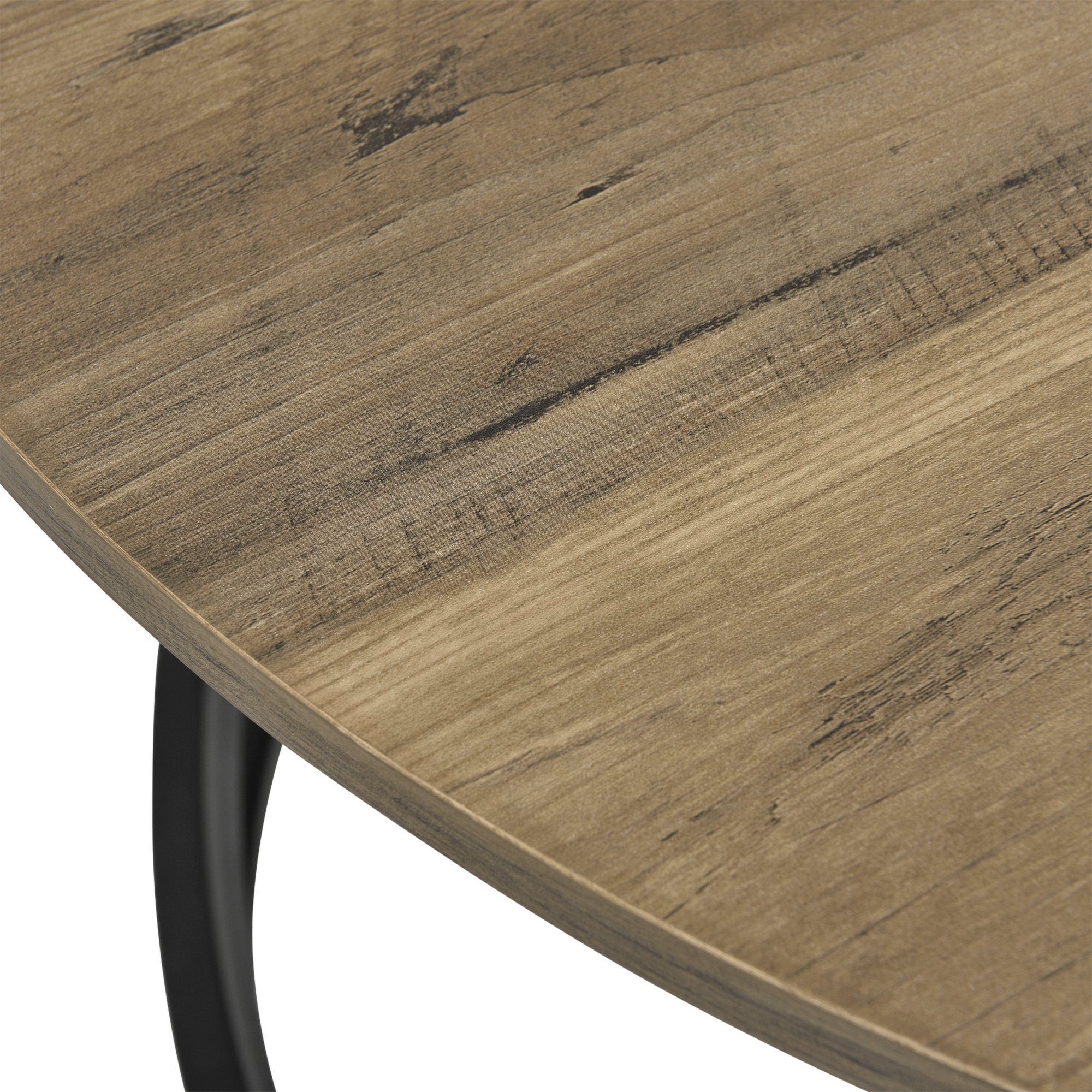 en.casa Couchtisch, Dunedin Wohnzimmertisch rund Holzoptik Ø79