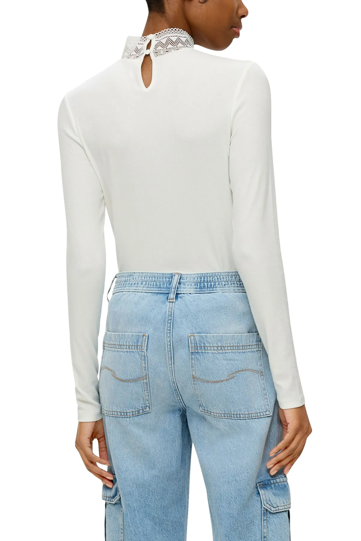 QS by s.Oliver  T-Shirt - Weiß - Regular Fit