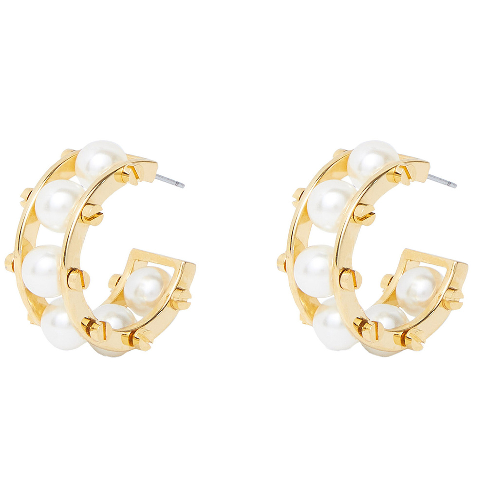Lele Sadoughi PEARL SLIDER HUGGIE HOOP vêtements de sport