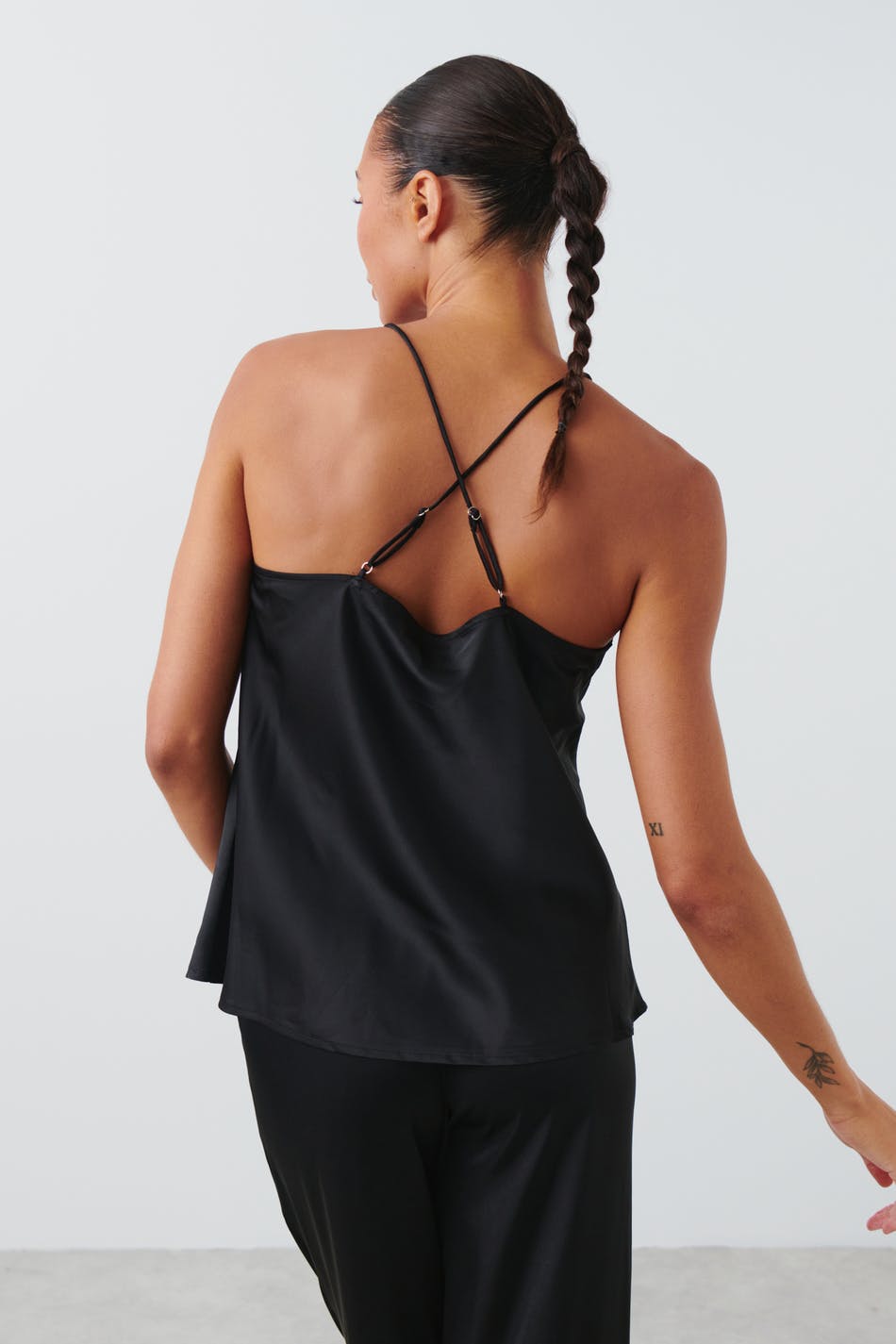 Satin lace singlet
