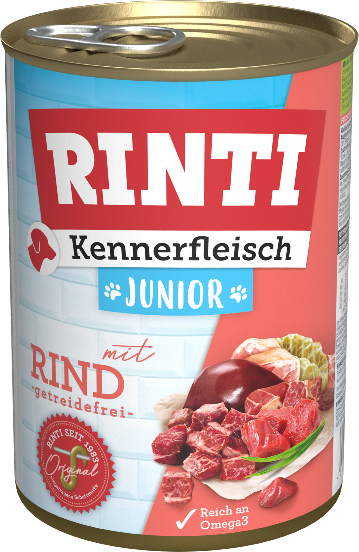 RINTI Hundenassfutter RINTI Kennerfleisch Junior 12x400g Rind