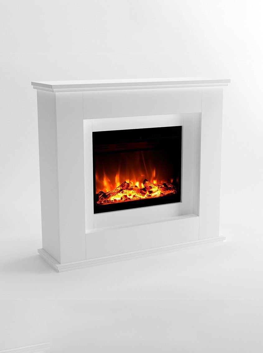 GLOW FIRE Elektrokamin EUROPA LED Kamin mit Heizung, Standkamin, Elektrischer Kamin mit 3-fach Farbwechsler und Knisterfunktion
