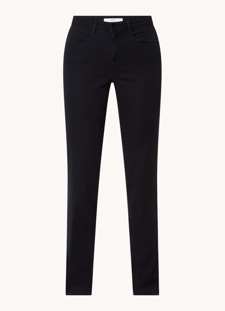 Calça chino BRAX Carola de cintura média e corte slim em mistura de lyocell