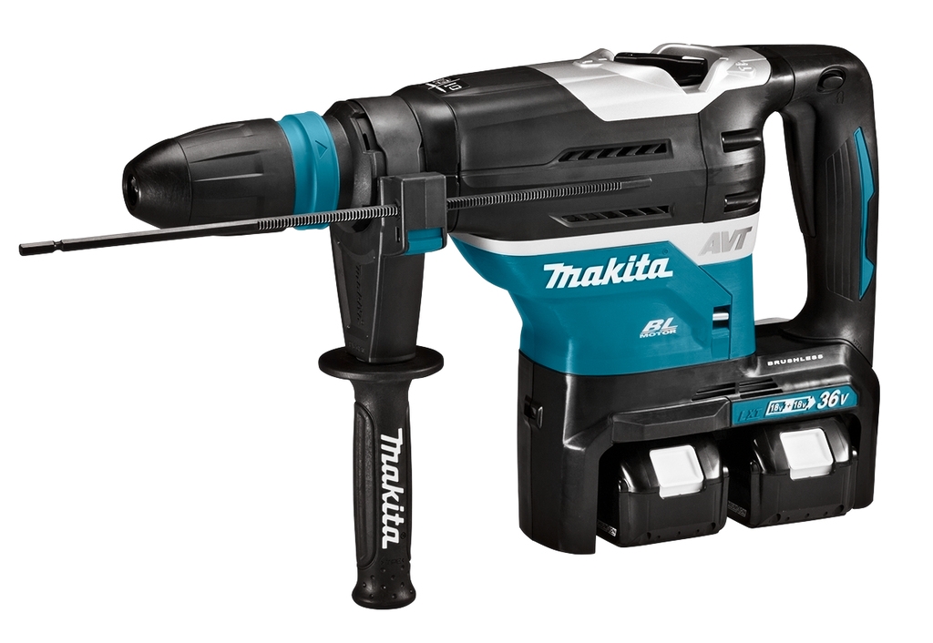 Ciocan combinat Makita DHR400ZUN1 2 x 18V fără baterii și încărcător SDS-Max cu transmițător AWS și set de extracție a prafului