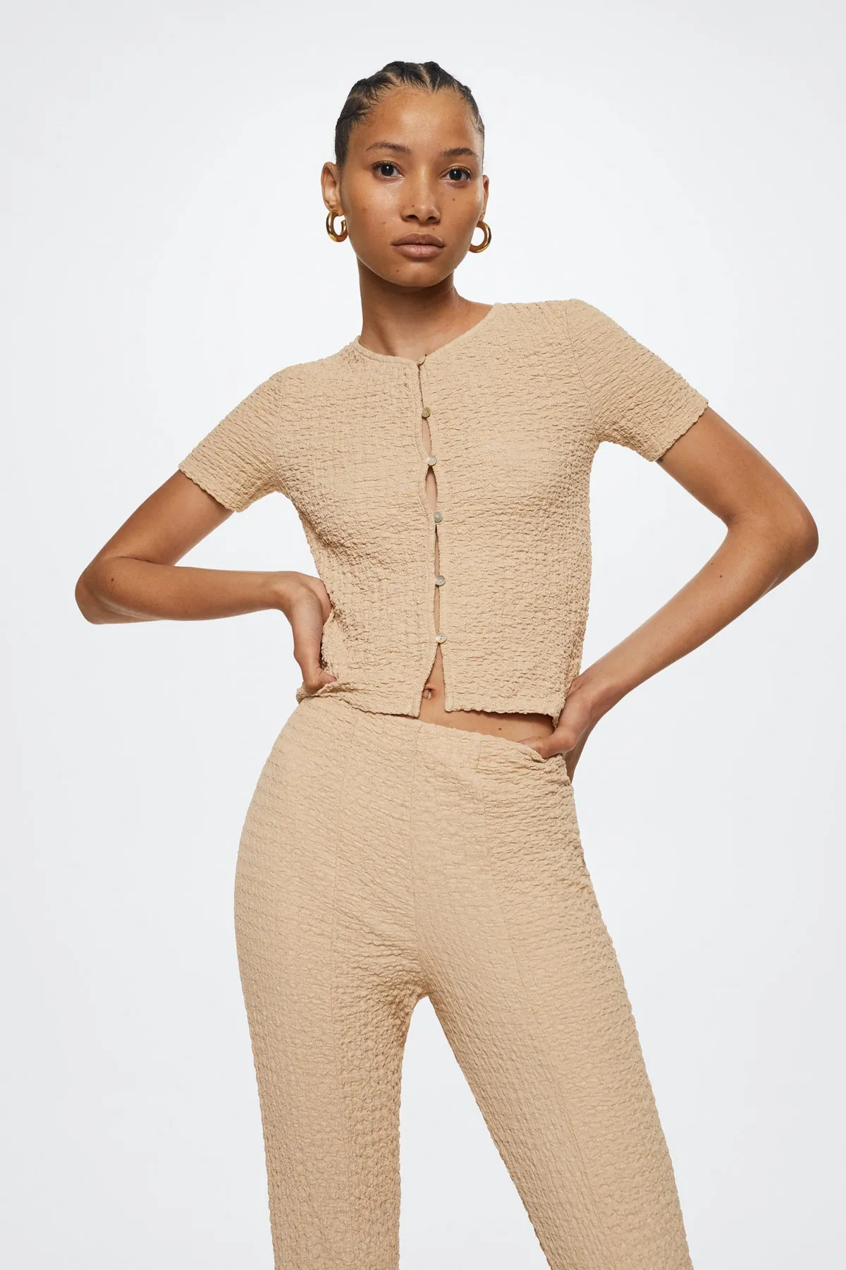 MANGO  Beige Damenhose 27089204