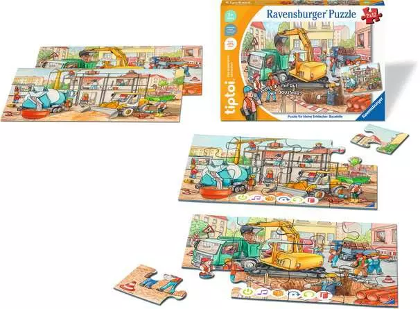Kinderpuzzle ab 3 Jahren - tiptoi® Puzzle für kleine Entdecker: Baustelle - 12 Teile