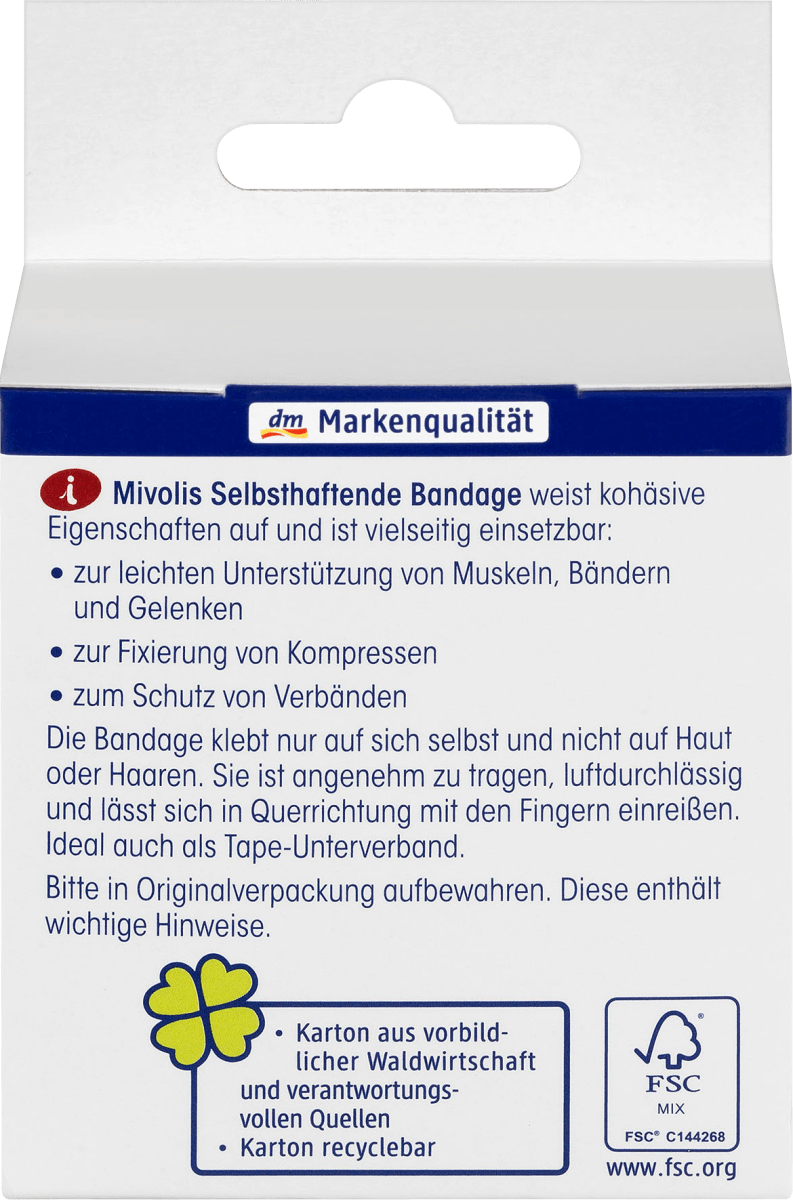 Selbsthaftende Bandage, 6 cm x 5 m (gedehnt), 1 Rolle, 1 St