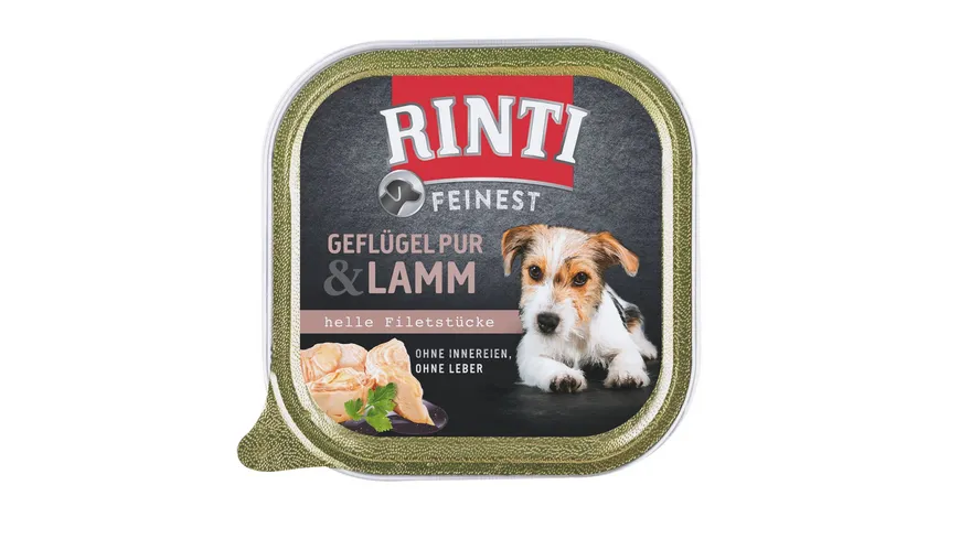 RINTI Hundenassfutter Feinest Geflügel pur & Lamm 150 g