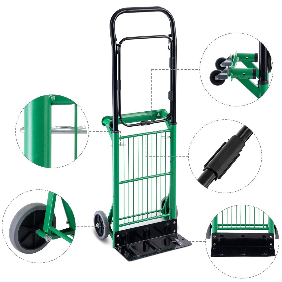 COSTWAY Sackkarre, Plattformwagen klappbar, bis 90kg, höhenverstellbar