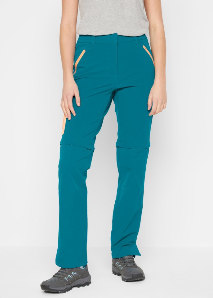 Softshell-Funktionshose mit abnehmbarem Bein, gerade geschnitten, wasserabweisend