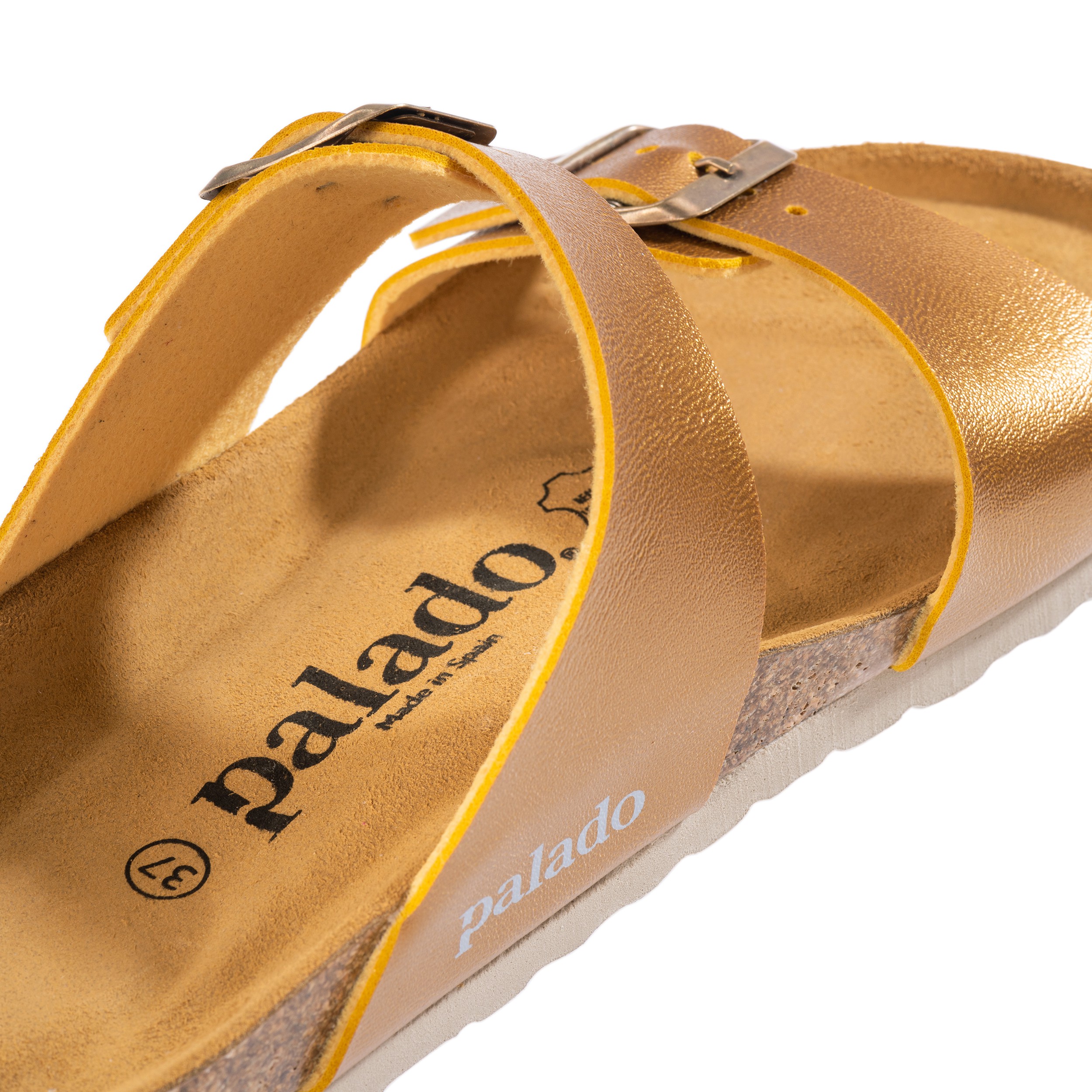 Palado Milos Metallic, Pantoletten, Damen, Senf/Gold
