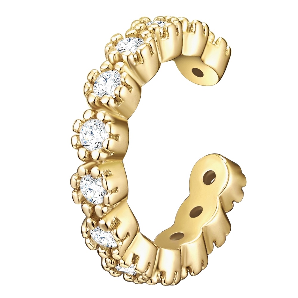 Glanzstücke München Manchette d'oreille en argent Argent sterling Oxyde de zirconium (CZ) en Or jaune Boucles d'oreilles