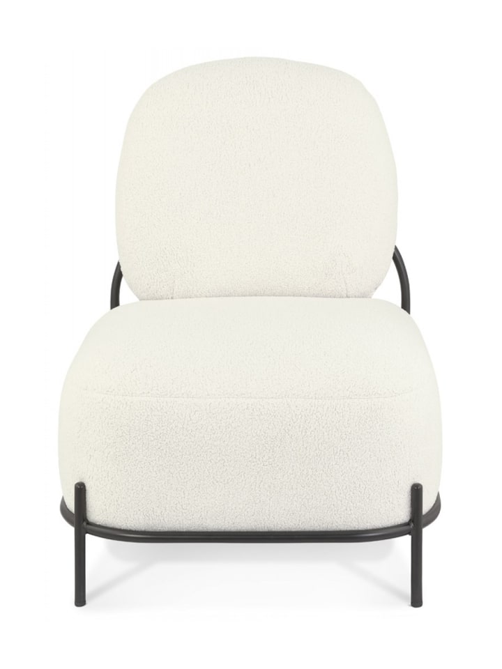 KADIMA DESIGN Lounge Sessel Beige mit Schwarzen Metallbeinen günstig kaufen onesize