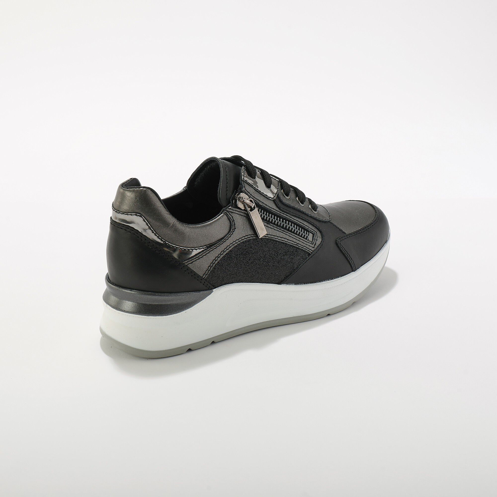 Sneakers compensées en cuir
