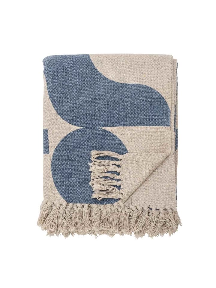 Bloomingville Decke AGNO Natur Blau Gemustert 160x130 cm günstig kaufen onesize