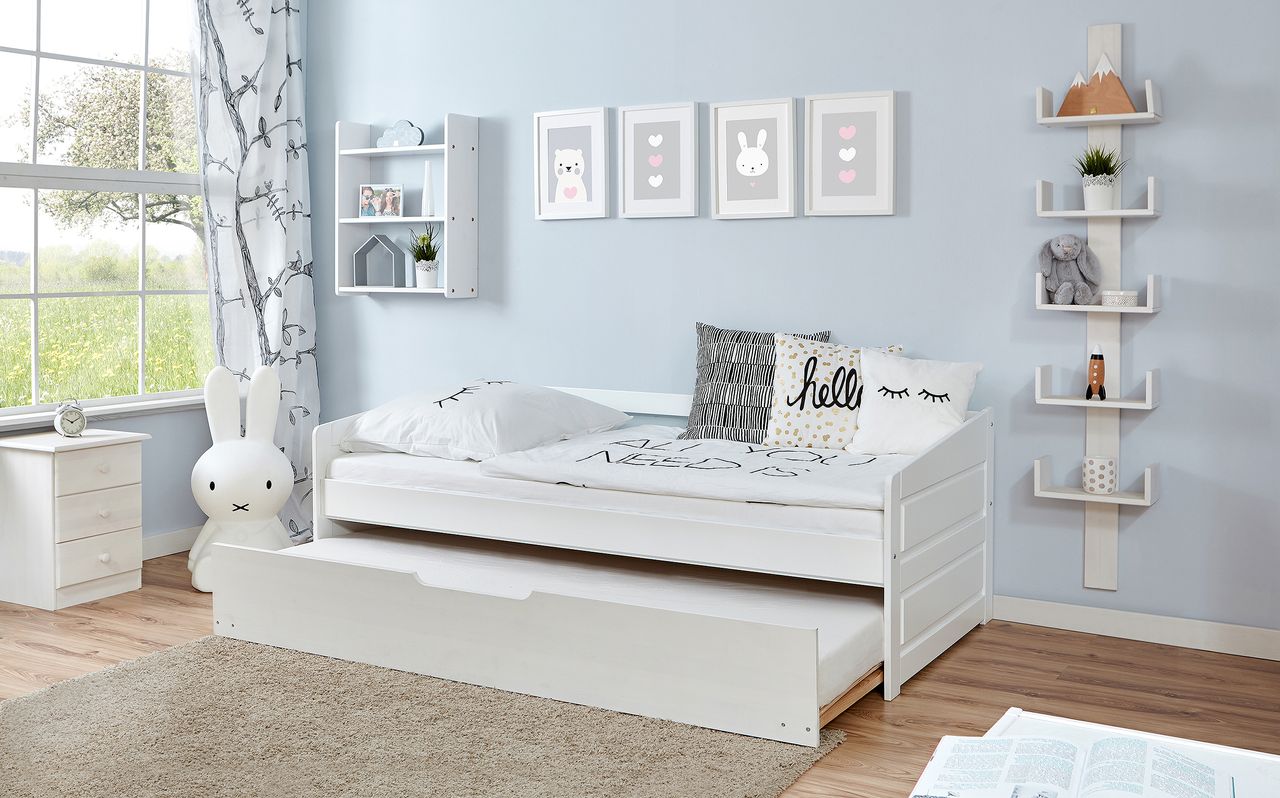 Ticaa Sofabett Micki Buche weiß Var 1 - mit Zusatzbett