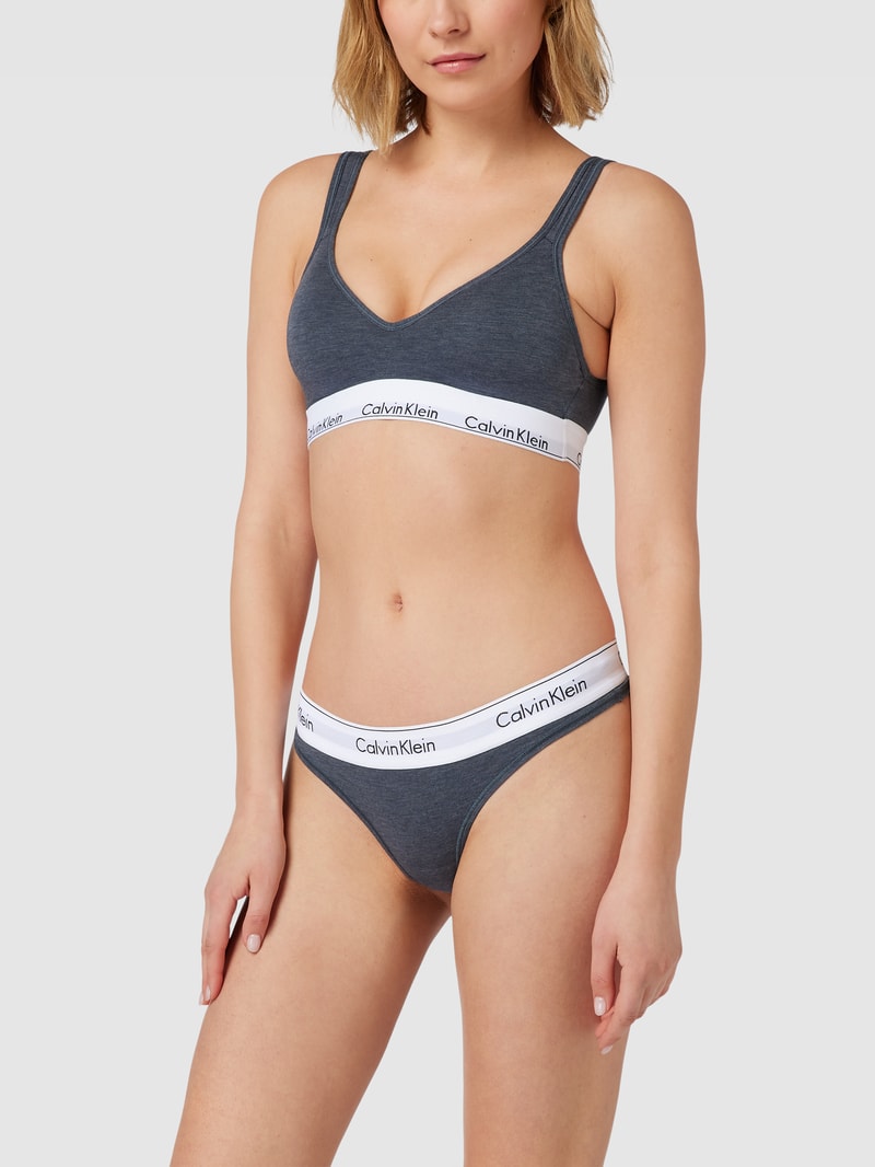 Bralette mit Label-Detail in dunkelblau