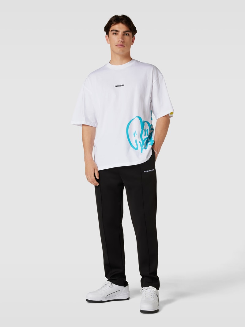 T-Shirt mit Label-Print in weiß