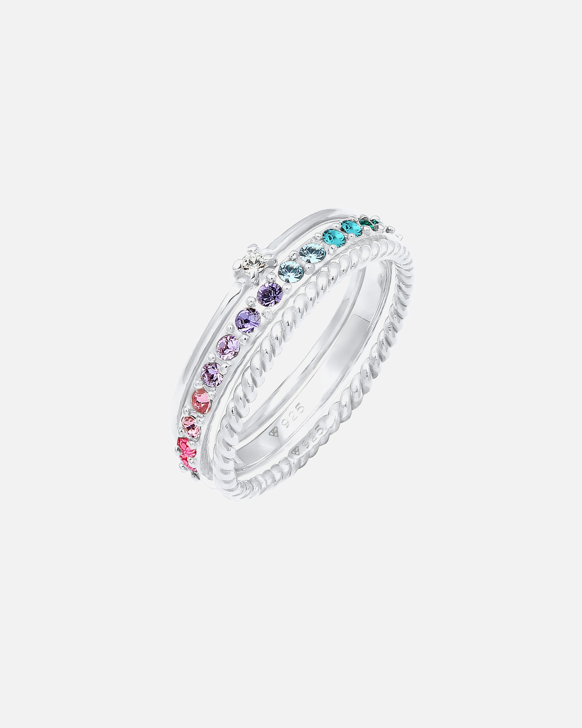 Elli Women's Sparkling Multi-Color Crystal Set in 925 Sterling Silver with Gold Plating