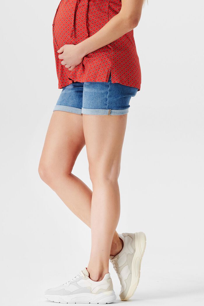 Jeansshorts mit Überbauchbund
