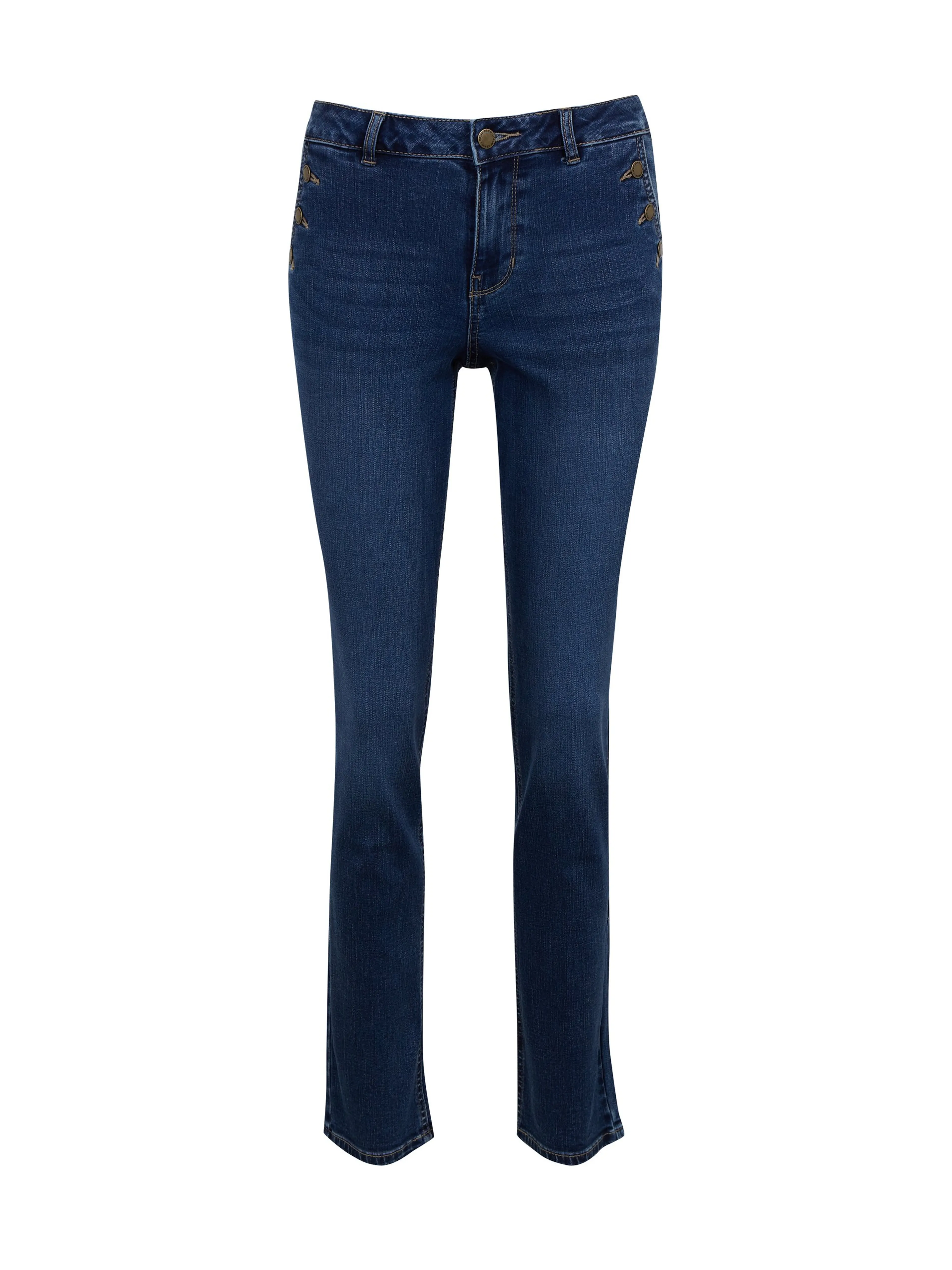 Dunkelblaue Damenjeans in gerader Passform ORSAY