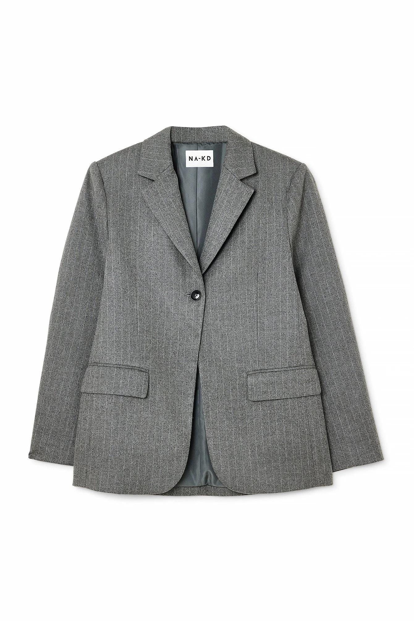 Regular, gestreifter Blazer mit einem Knopf