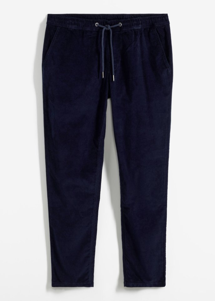 Regular Fit Cord-Schlupfhose in leicht verkürzter Länge, Straight