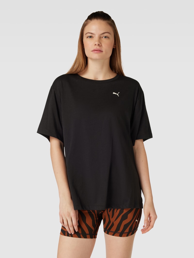T-Shirt mit Rundhalsausschnitt Modell 'ANIMAL' in black