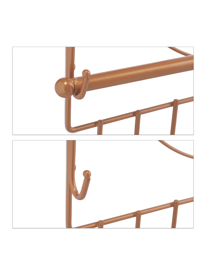 relaxdays Wand Schmuckhalter in Bronze - (B)36,5x (H)30 x (T)3,5 cm günstig kaufen onesize
