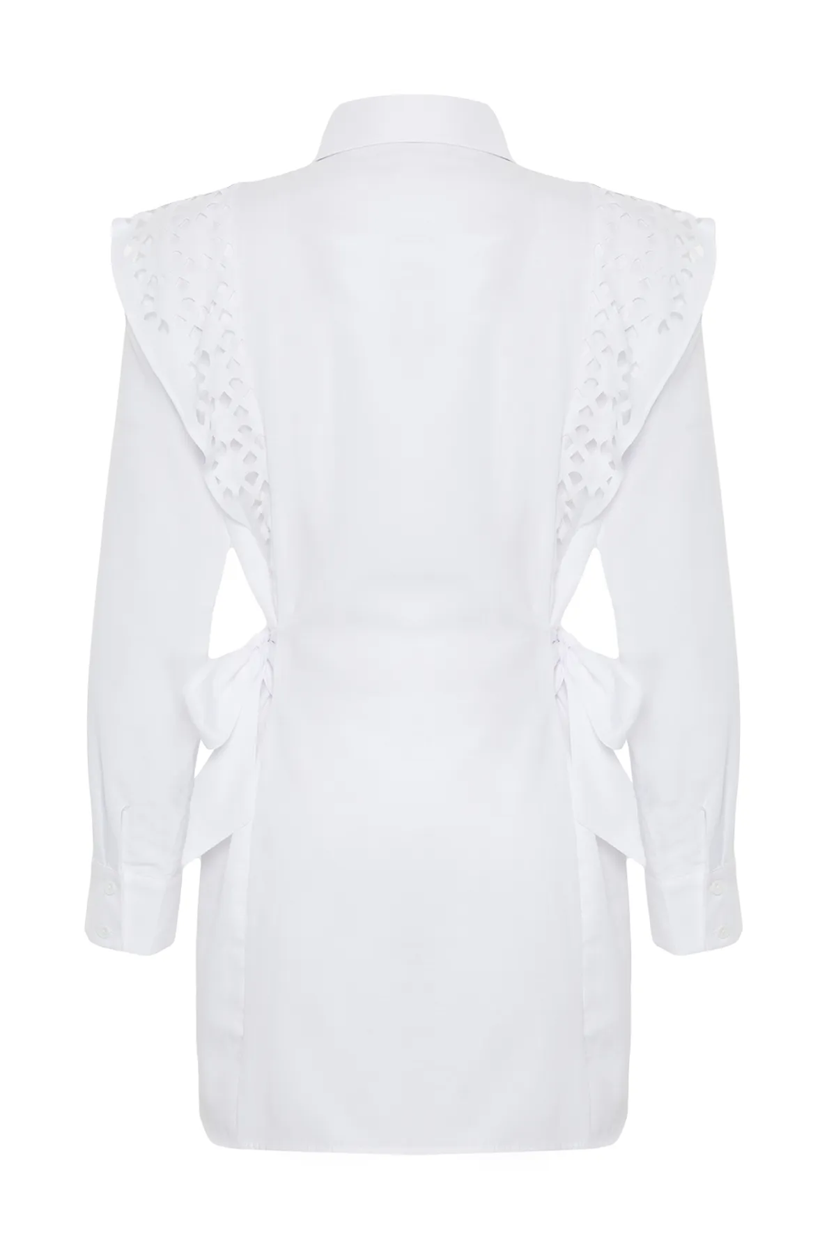 Trendyol Modest  Weißes besticktes Hemd aus gewebter Baumwolle TCTSS24TG00004
