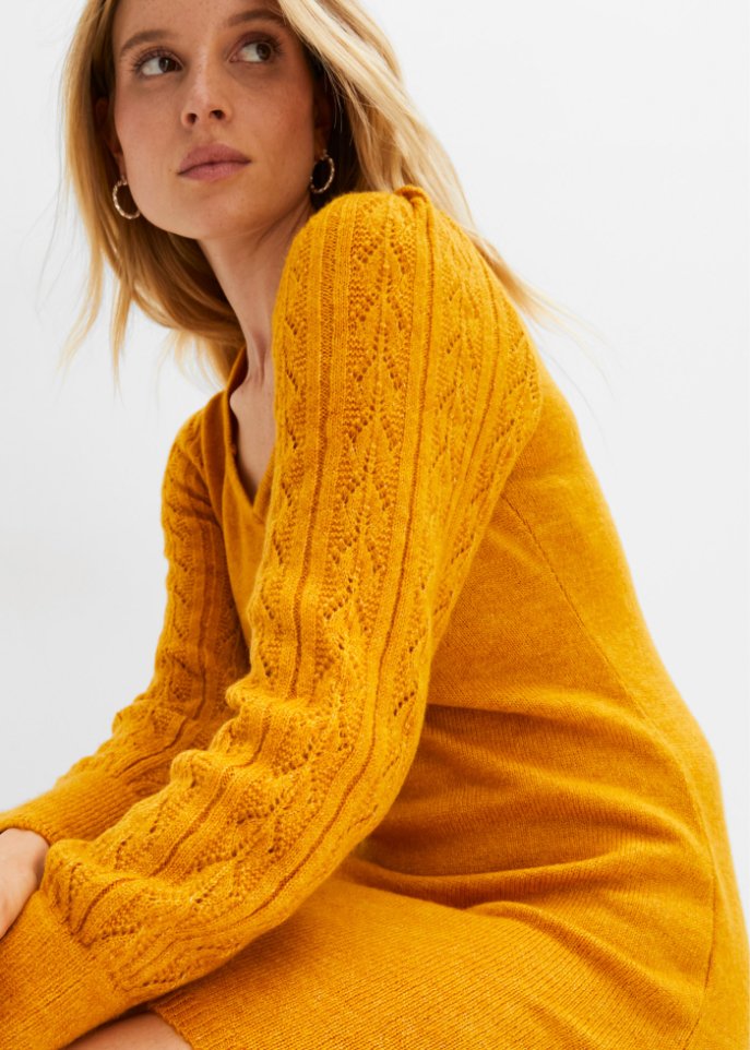 Strickkleid mit Ajourmuster