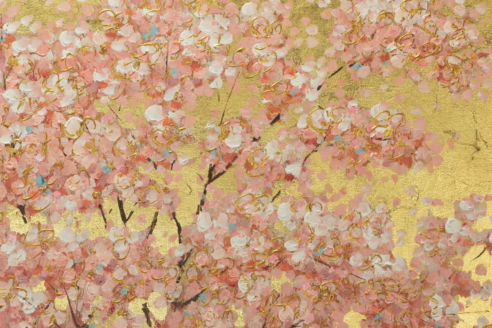 KUNSTLOFT Gemälde Erster Blumenduft 120x60 cm, Leinwandbild 100% HANDGEMALT Wandbild Wohnzimmer