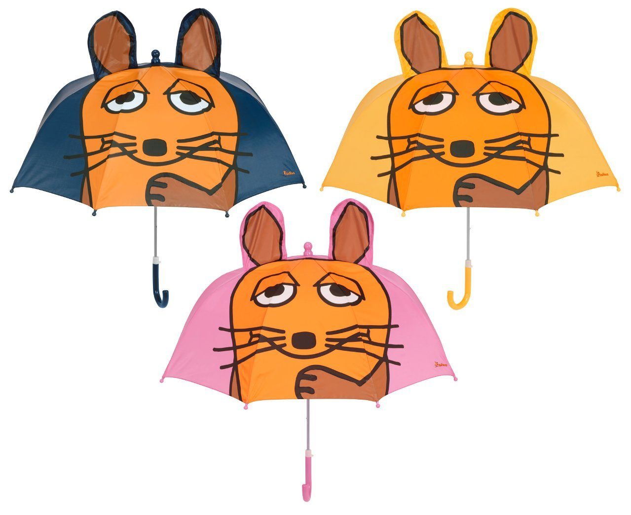 Playshoes Stockregenschirm 3D Regenschirm DIE MAUS