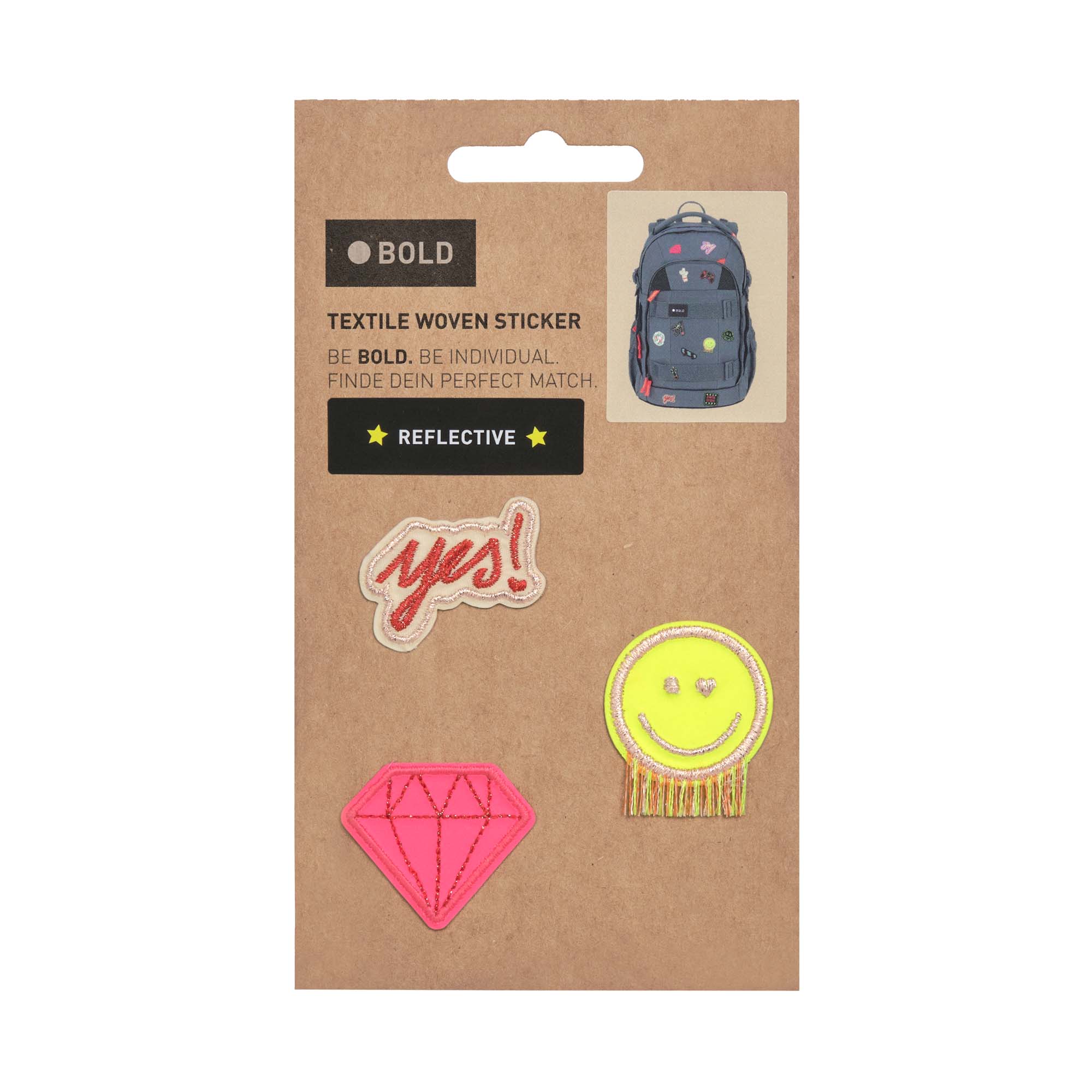 Textil-Sticker (3 Stk) - BOLD Match, Diamant