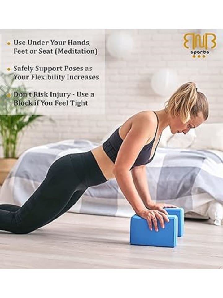 BnB Sports´ 2er Pack Premium Yoga Blöcke Stabil blau in Blau günstig kaufen 2