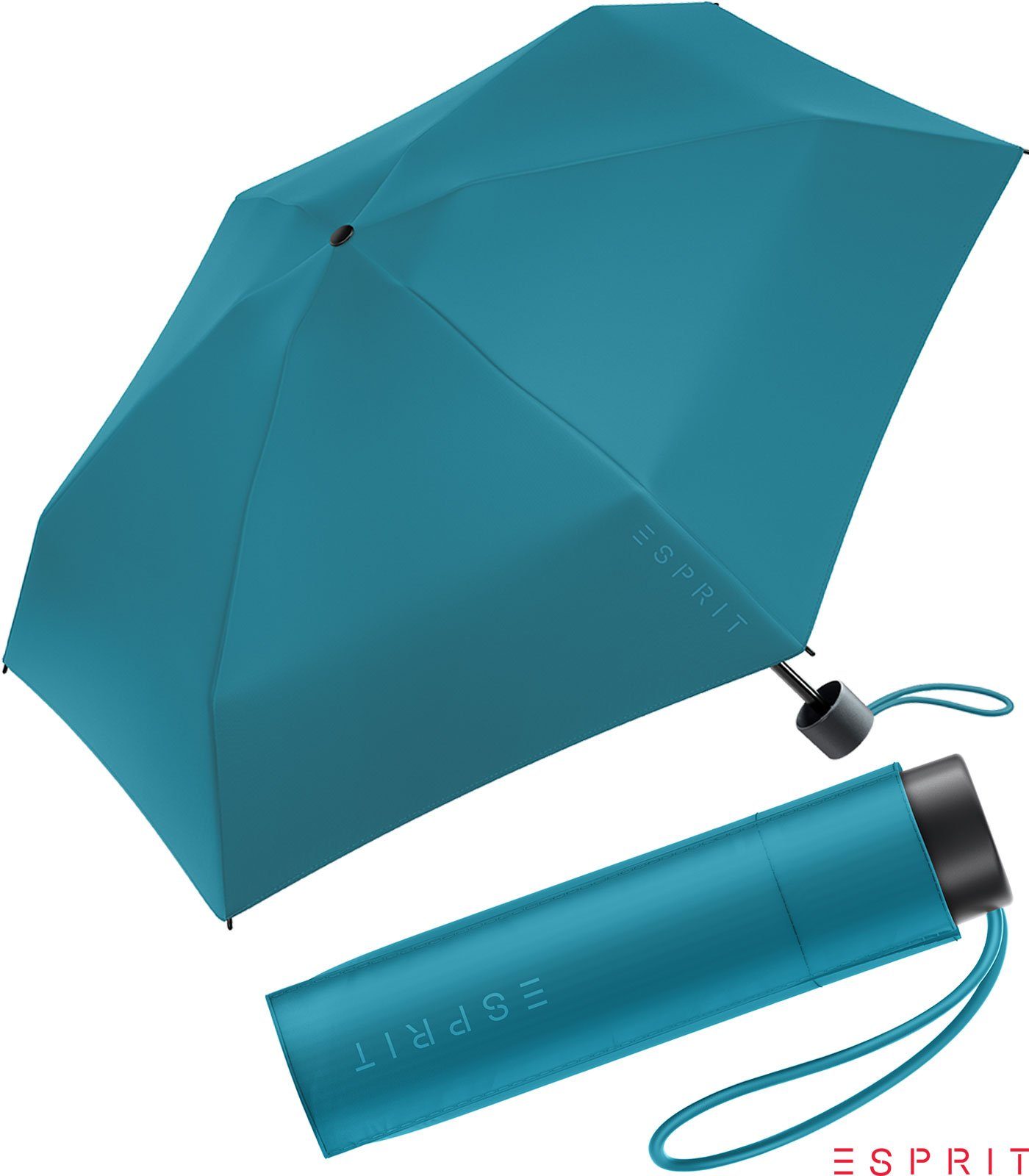 Esprit Taschenregenschirm Super Mini Damen Petito HW 2022 - ocean depths, winzig klein, in den neuen Trendfarben