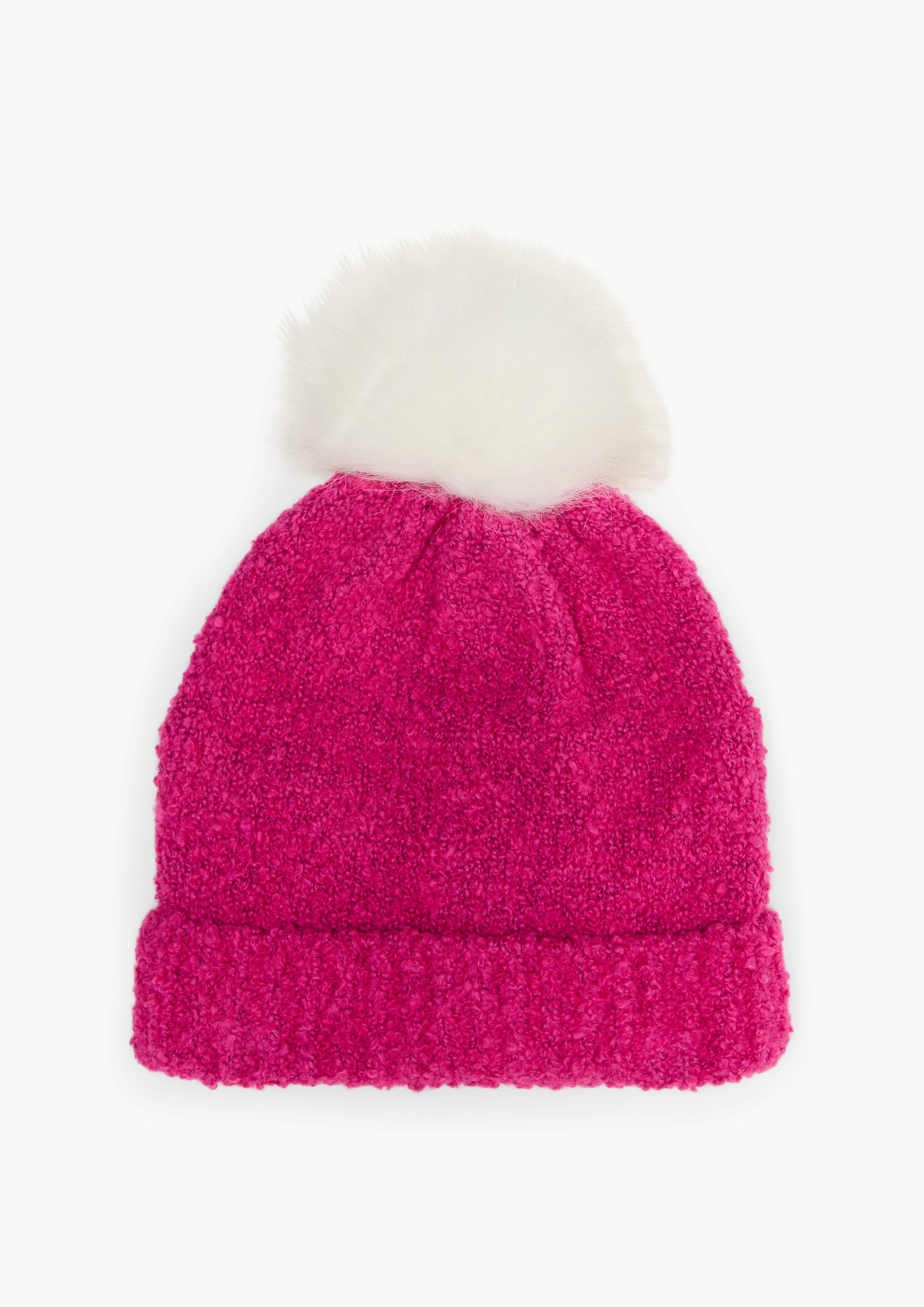 Strickmütze mit Kunstfell-Pompom  2132513-44X5
