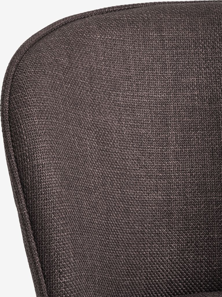 RISSKOV Chaise de salle à manger RISSKOV, marron foncé/tissu noir