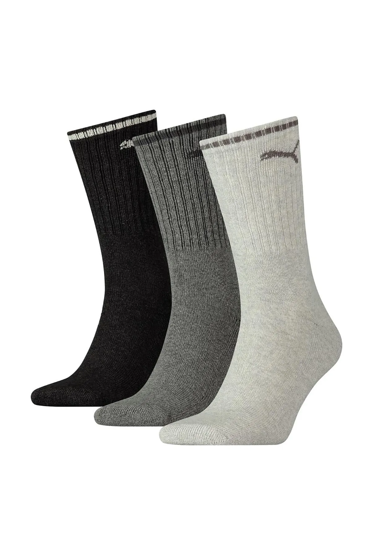 Puma  Unisex Sport-Socken, 3er Pack - Sport Crew Stripe, Tennissocken, Streifen