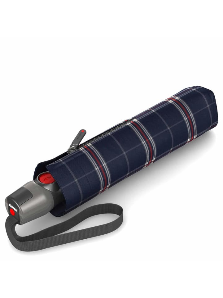 Knirps T.200 M Duomatic - Taschenschirm Regenschirm (sound moon) in check navy günstig kaufen onesize