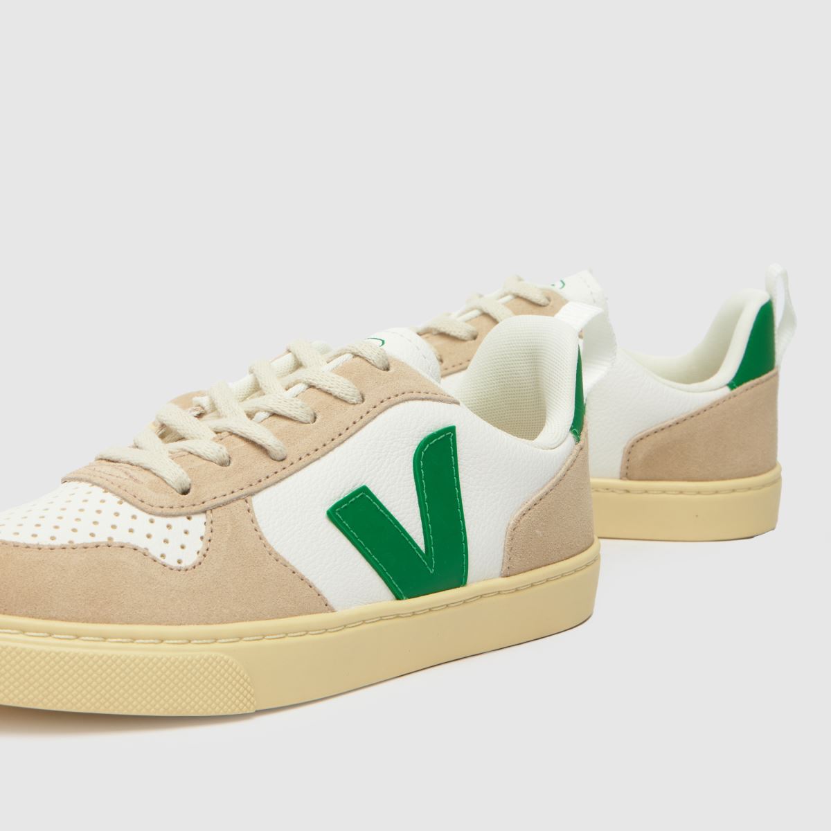 VEJA vita & beige v-10 juniorsneakers för pojkar