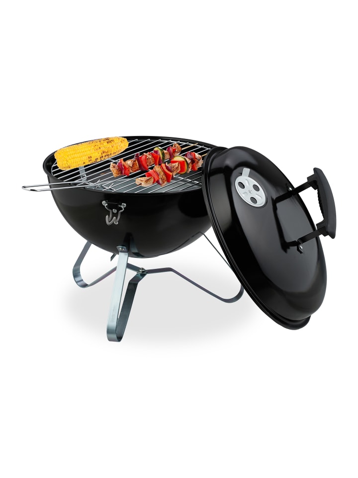 relaxdays Kugelgrill in Schwarz - Ø 37 cm günstig kaufen onesize