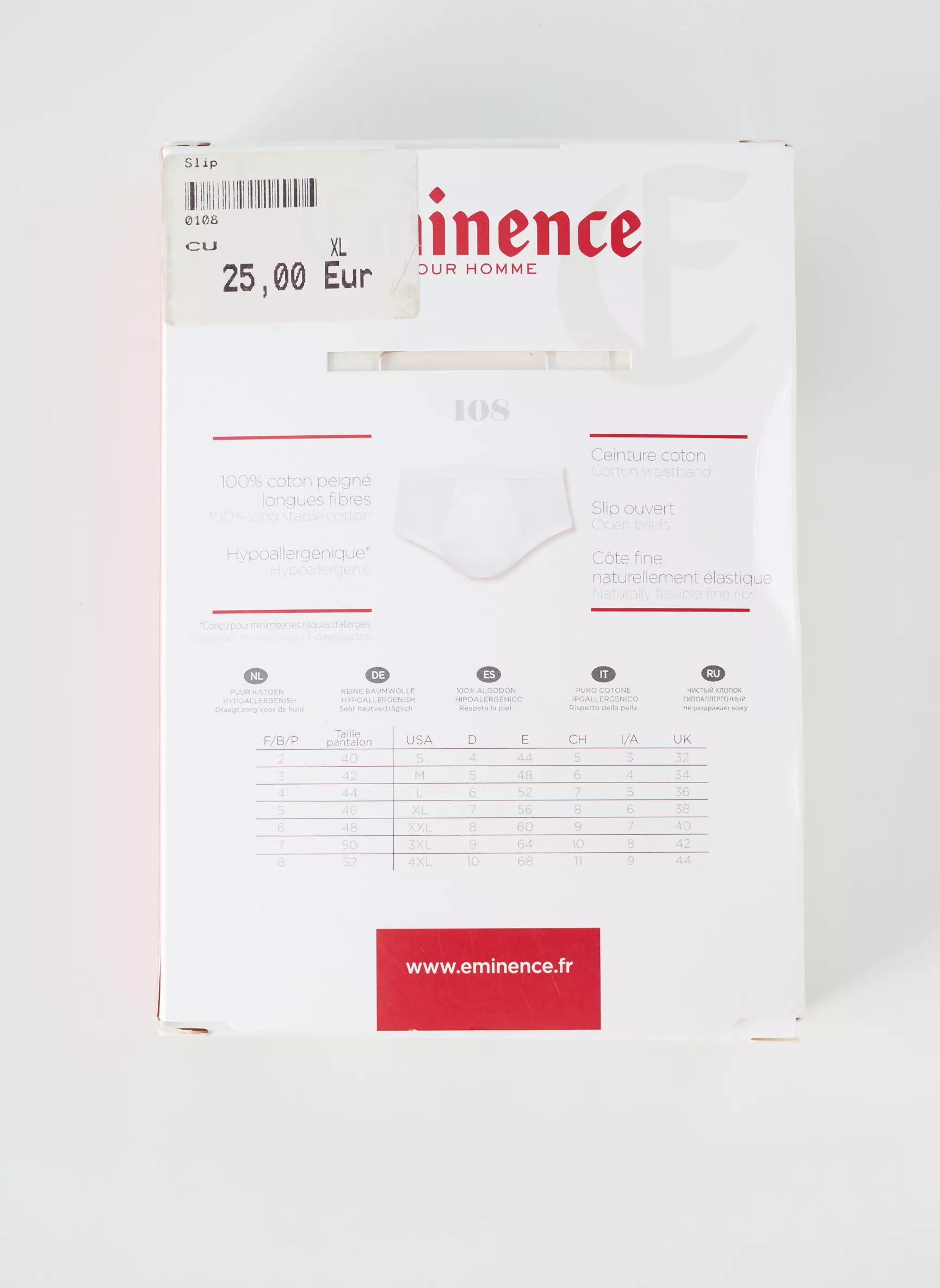 Eminence Slips Homme couleur blanc